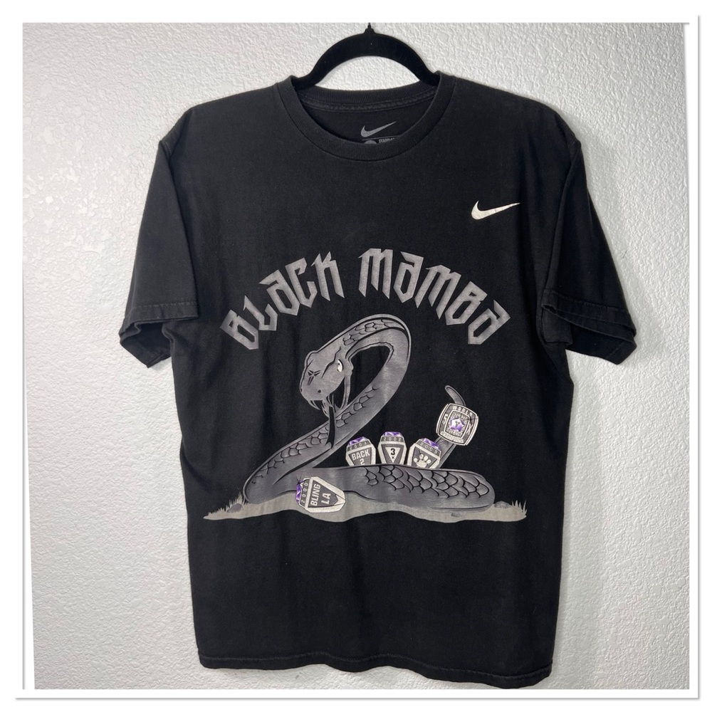 Nike Kobe Bryant 5 Rings Black & Gray Mamba T-Shirt Sz M Cotton
